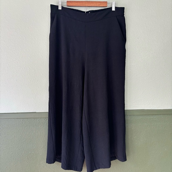 Adrianna Papell Black Wide Leg High Waist Cropped Pants Size Large - Picture 9 of 11